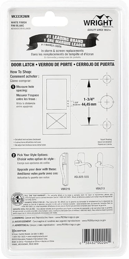 - Tie down Keyed Push Button Door Latch for Screen and Storm Doors, White