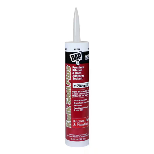 Kwik Seal plus 10.1 Oz. Clear Premium Kitchen and Bath Siliconized Caulk