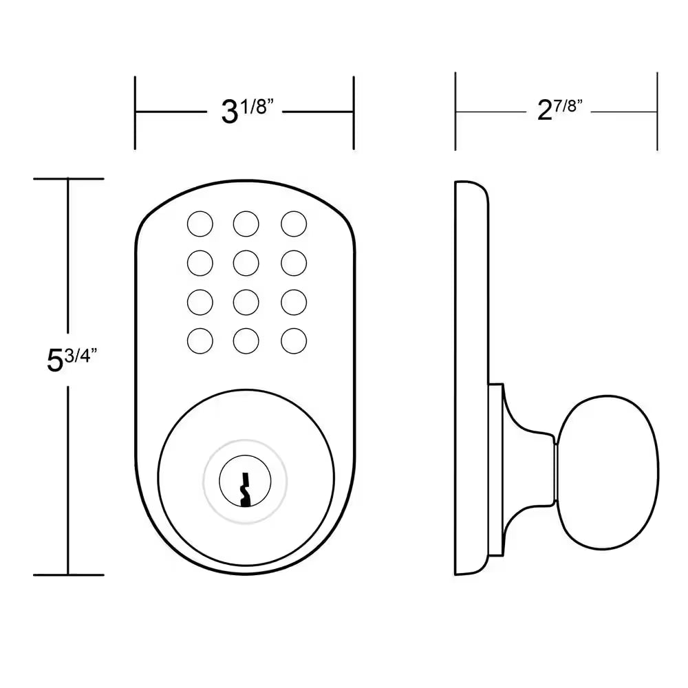 Antique Brass Touch Pad Electronic Entry Door Knob