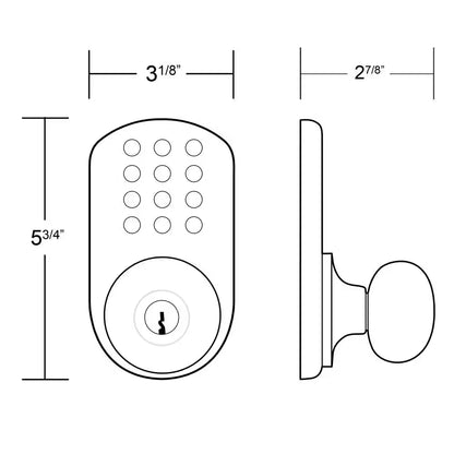 Antique Brass Touch Pad Electronic Entry Door Knob