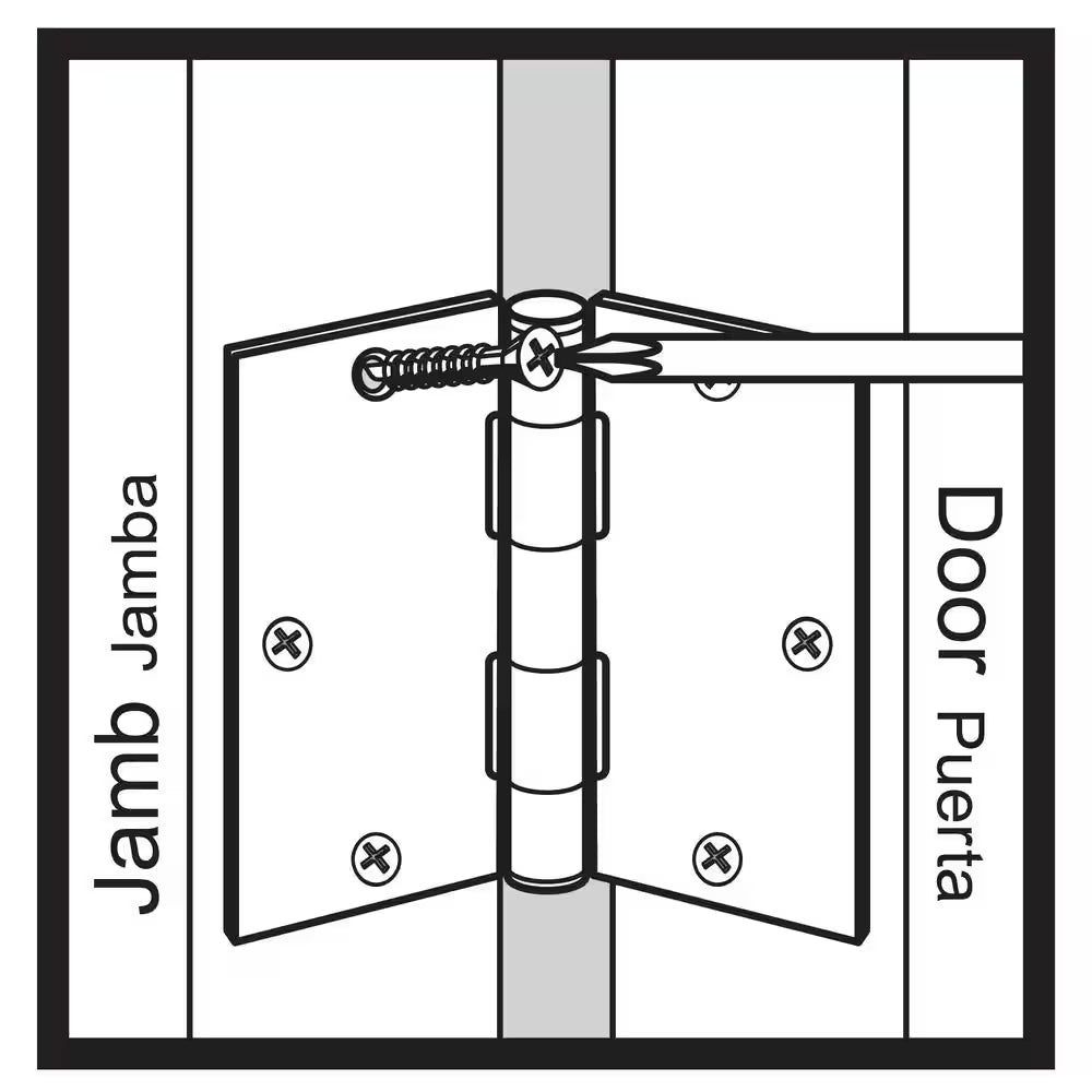 3-1/2 In. X 5/8 In. Radius Bright Brass Squeak-Free Door Hinge