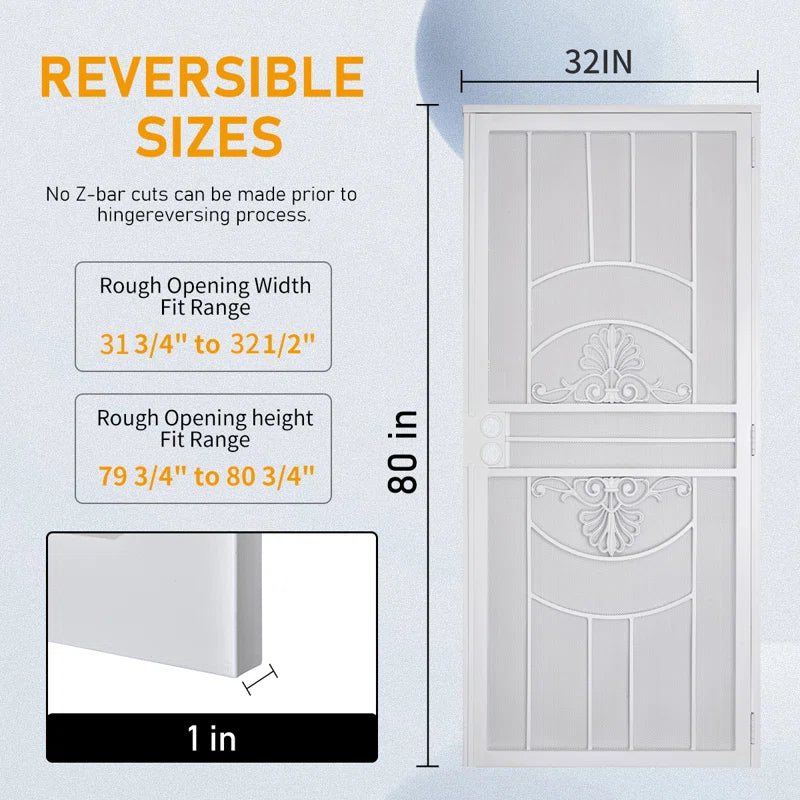 Deluxe Steel Security Screen Door