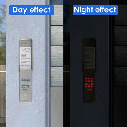 Universal Wireless Garage Door Opener Keypad, Compatible with Security+2.0 Door Opener Wireless Keyless Keypad