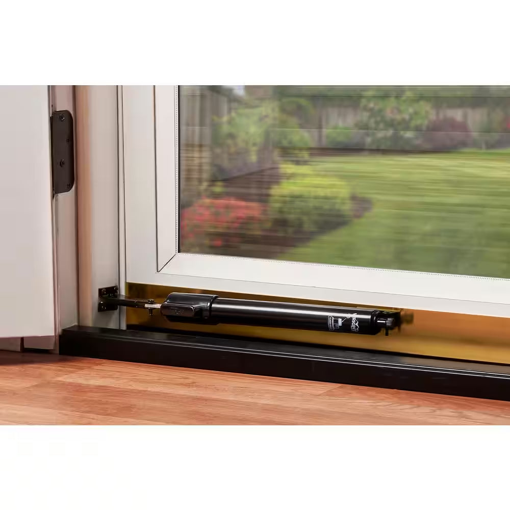 Standard Duty Pneumatic Screen and Storm Door Closer with EZ-HOLD, Black