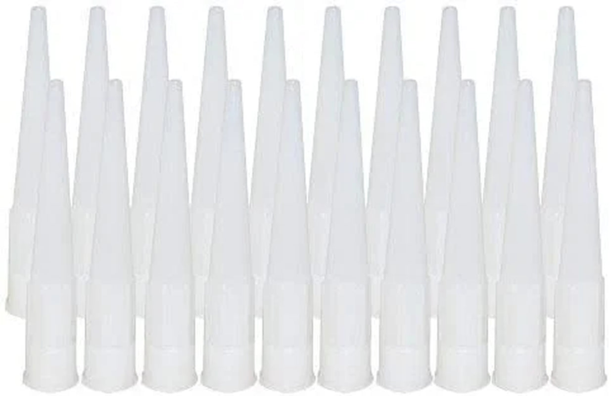 Replacement Screw on Caulk Tube Nozzles 4.25" Natural Color 20-Pack