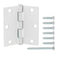 3-1/2 In. Square Radius White Squeak-Free Door Hinge