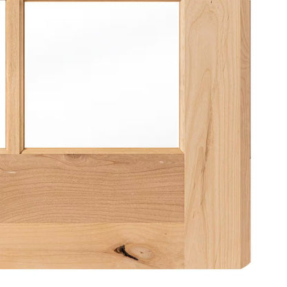 24 In. X 80 In. French Knotty Alder 10-Lite Tempered Glass Solid Left-Hand Wood Single Prehung Interior Door