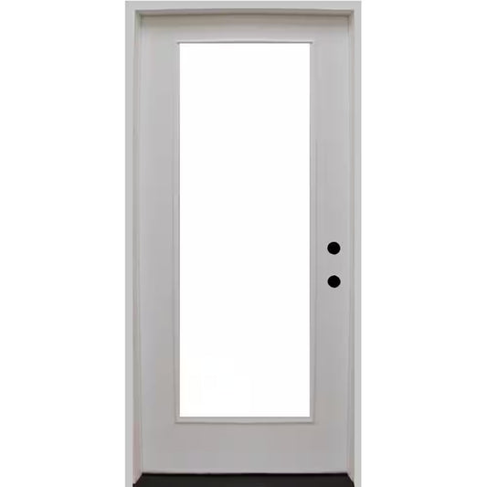 36 In. X 80 In. Relaint Full Lite White Primed Fiberglass Prehung Front Door