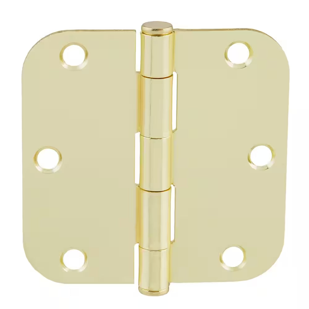 3-1/2 In. X 5/8 In. Radius Bright Brass Squeak-Free Door Hinge