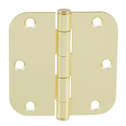 3-1/2 In. X 5/8 In. Radius Bright Brass Squeak-Free Door Hinge