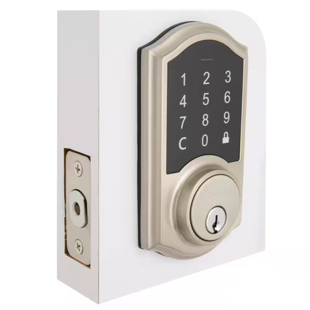 Castle Satin Nickel Electronic Single Cylinder Keypad Deadbolt