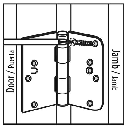 4 In. Square X 5/8 In. Radius Satin Nickel Squeak-Free Door Hinge