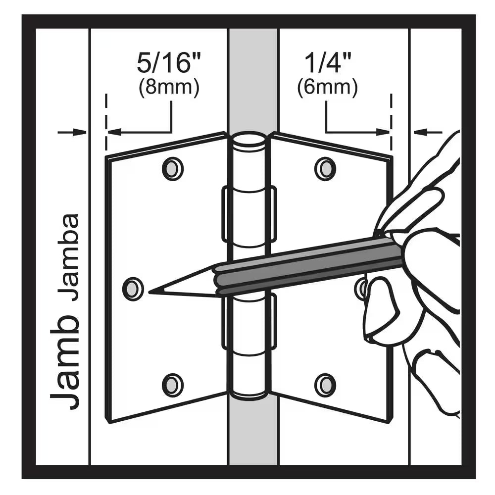 3-1/2 In. Square Radius Antique Brass Squeak-Free Door Hinge