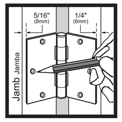 3-1/2 In. Square Radius Antique Brass Squeak-Free Door Hinge