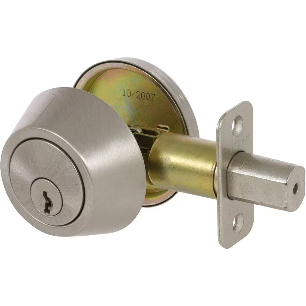 Callan Single Cylinder Satin Nickel Deadbolt