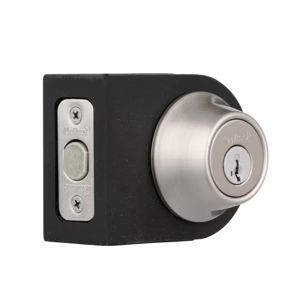 Cove Satin Nickel Passage Door Knob and Single Cylinder Deadbolt Combo Pack Featuring Smartkey Security