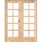 60 In. X 80 In. Rustic Knotty Alder 10-Lite Low-E Glass Both Active Solid Core Wood Double Prehung Interior Door