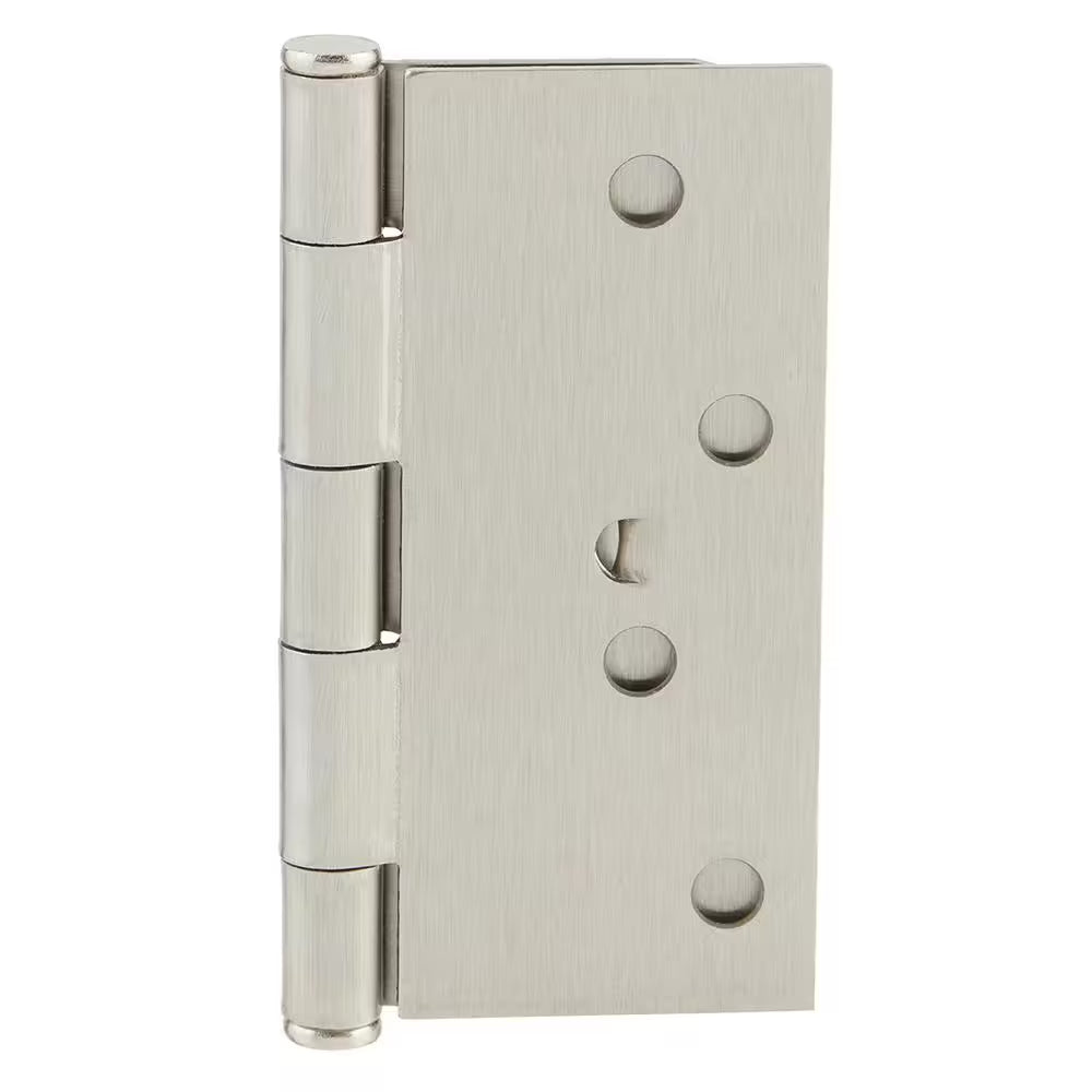 4 In. Square X 5/8 In. Radius Satin Nickel Squeak-Free Door Hinge