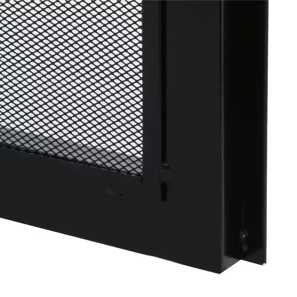 36 In. X 80 In. Arcada Black Surface Mount Outswing Steel Security Door with Expanded Metal Screen