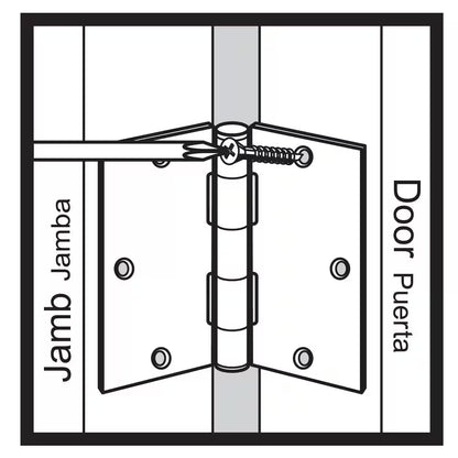 3-1/2 In. X 5/8 In. Radius Antique Brass Squeak-Free Door Hinge