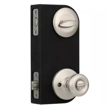 Tylo Satin Nickel Door Knob Combo Pack Featuring Smartkey Security with Microban Antimicrobial Technology