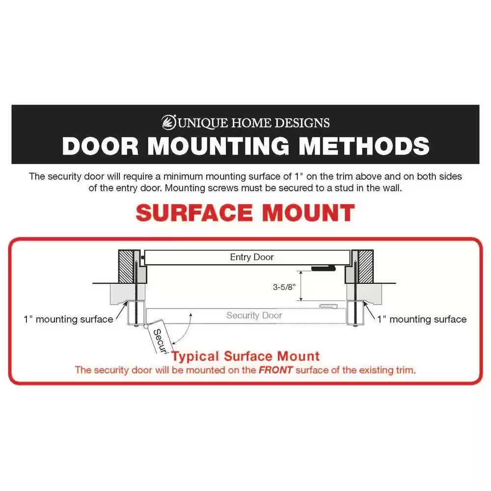 36 In. X 80 In. Solana Navajo White Surface Mount Outswing Steel Security Door with Perforated Metal Screen