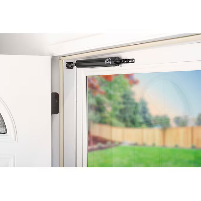 12.625-In Heavy Duty Adjustable Black Aluminum Hold Open Screen/Storm Door Pnuematic Closer