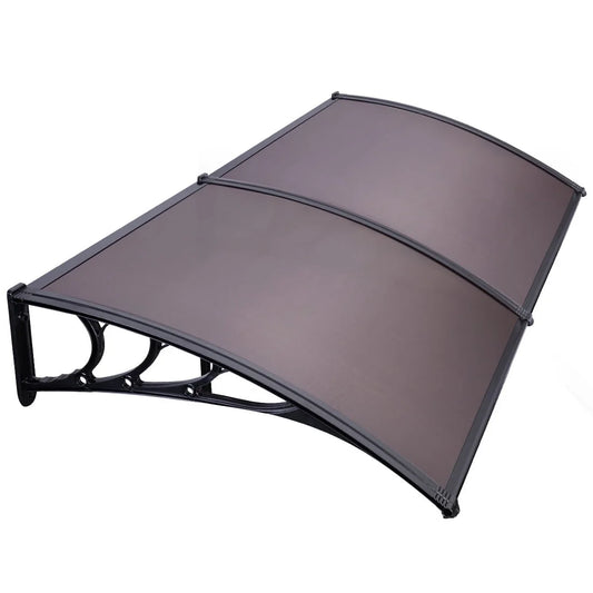 Polycarbonate Window Door Awning Canopy Brown with Black Bracket 40 Inch X 80 Inch