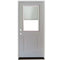 36 In. X 80 In. Element Series 1-Panel 1/2 Lite Mini-Blind White Primed Steel Prehung Front Door