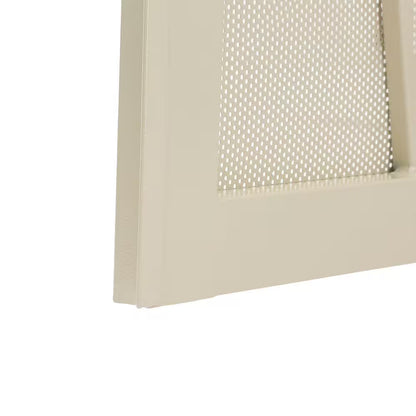 36 In. X 80 In. Solana Navajo White Surface Mount Outswing Steel Security Door with Perforated Metal Screen