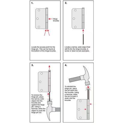 4 In. Square X 5/8 In. Radius Satin Nickel Squeak-Free Door Hinge