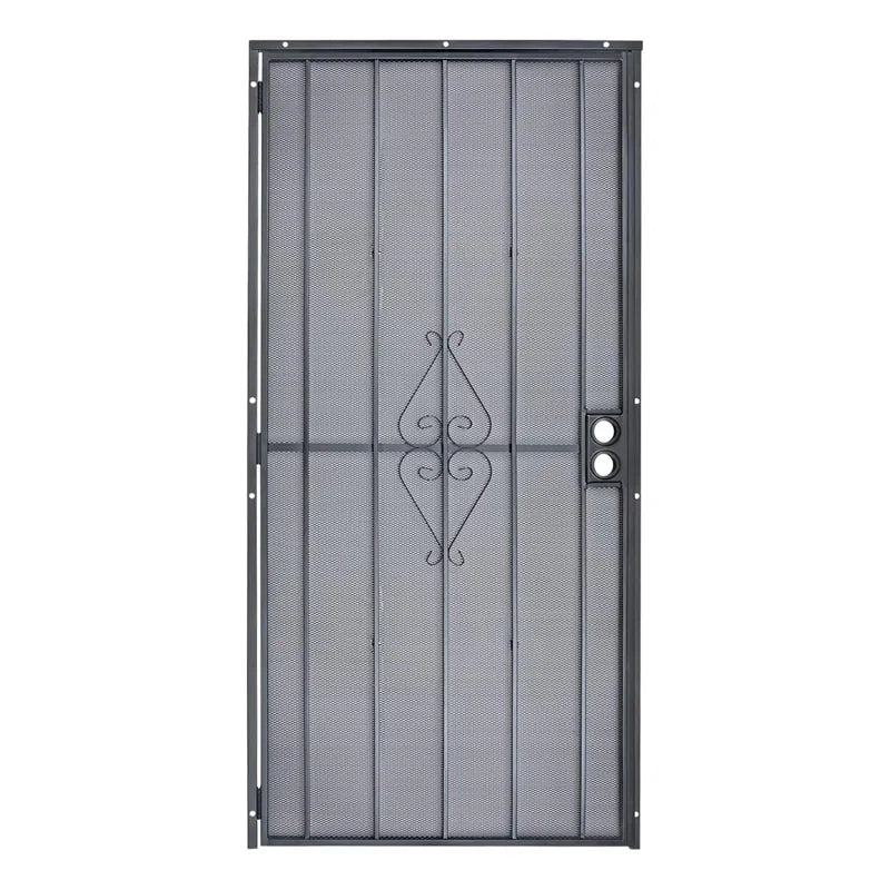 Iron Security Screen Door Conveys, Black