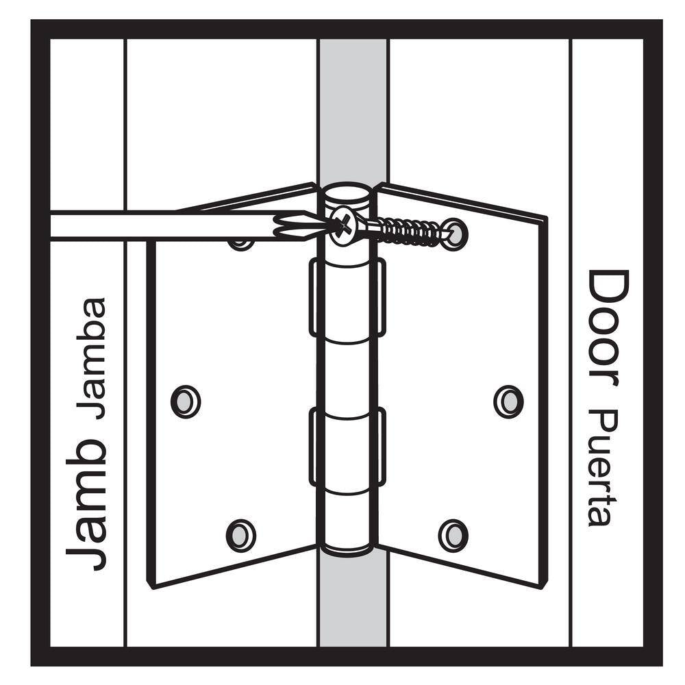 3-1/2 In. Square Radius White Squeak-Free Door Hinge