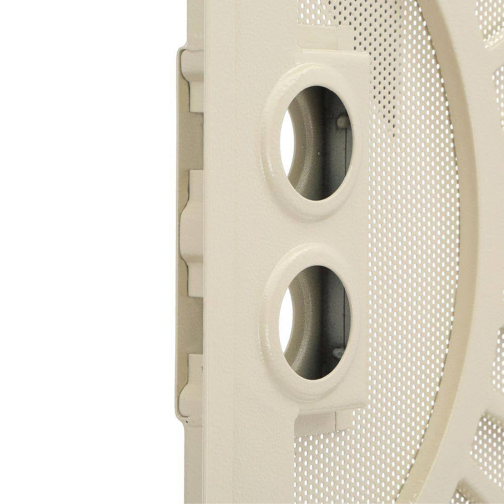 36 In. X 80 In. Solana Navajo White Surface Mount Outswing Steel Security Door with Perforated Metal Screen