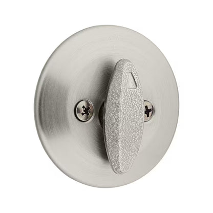 Cove Satin Nickel Passage Door Knob and Single Cylinder Deadbolt Combo Pack Featuring Smartkey Security