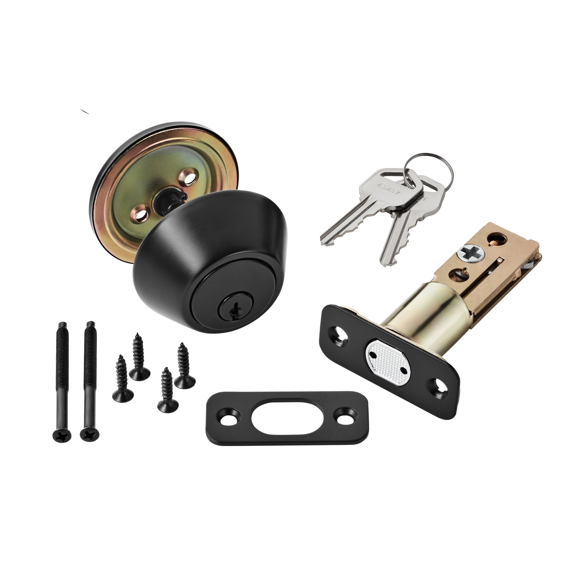 Keyed Entry Single Cylinder Deadbolt Matte Black