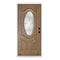 36 In. X 80 In. Distinction Medium Oak Left-Hand Inswing 3/4 Oval Lite Decorative Fiberglass Prehung Front Door