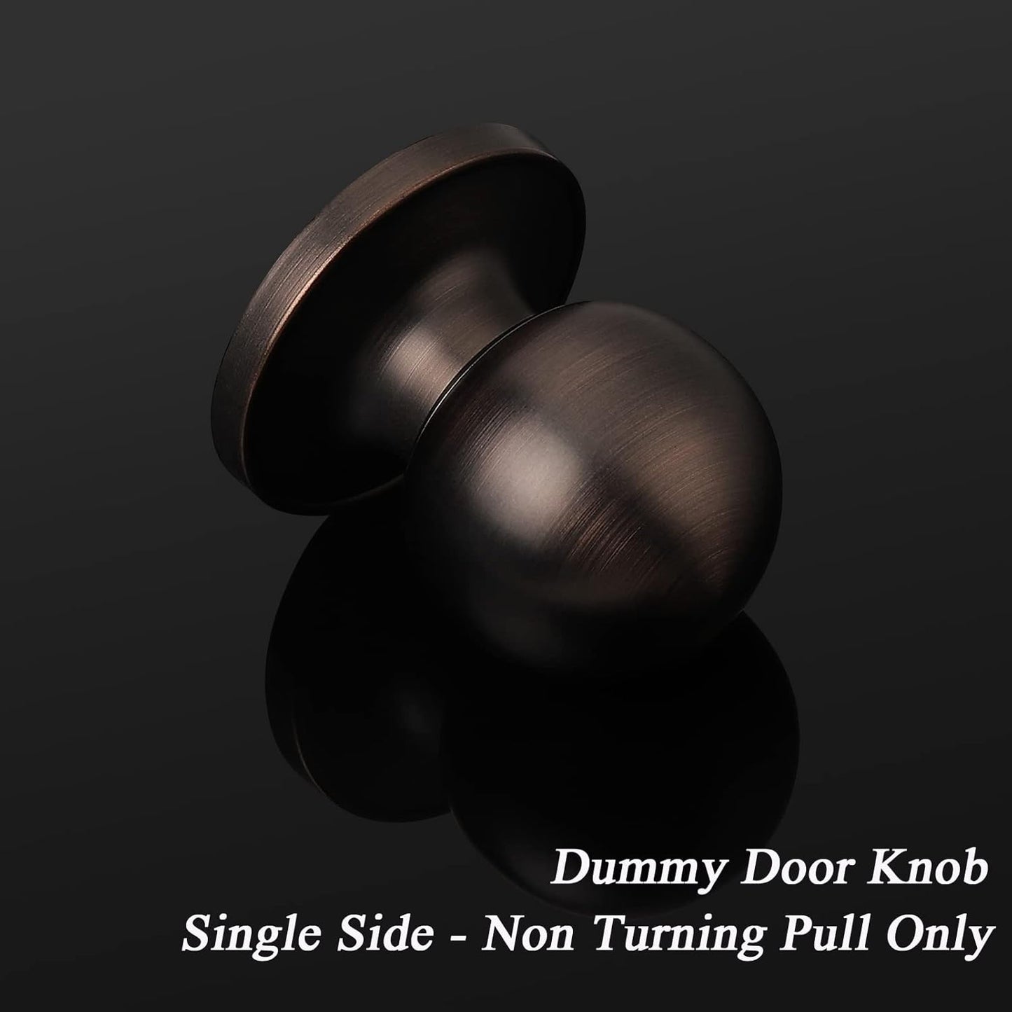 (1 Pack round Oil Rubbed Bronze Single Dummy Door Knobs, Individual Non-Turning Dummy Door Knob Single Side, Interior Door Knobs, Easy Installation