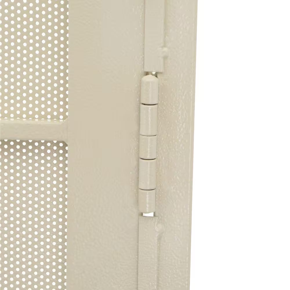 36 In. X 80 In. Solana Navajo White Surface Mount Outswing Steel Security Door with Perforated Metal Screen