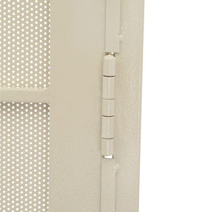 36 In. X 80 In. Solana Navajo White Surface Mount Outswing Steel Security Door with Perforated Metal Screen