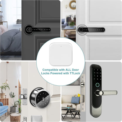 Smart Door Lock Wifi, Bluetooth Keyless Entry Door Lock Deadbolt Wi-Fi Bridge, Remotely Control Keypad Smart Deadbolt Wifi Hub Work with TT Lock APP and Alexa