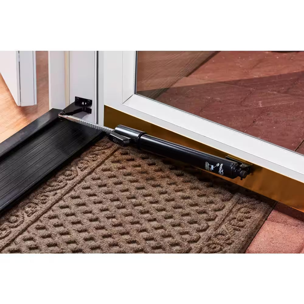 Standard Duty Pneumatic Screen and Storm Door Closer with EZ-HOLD, Black