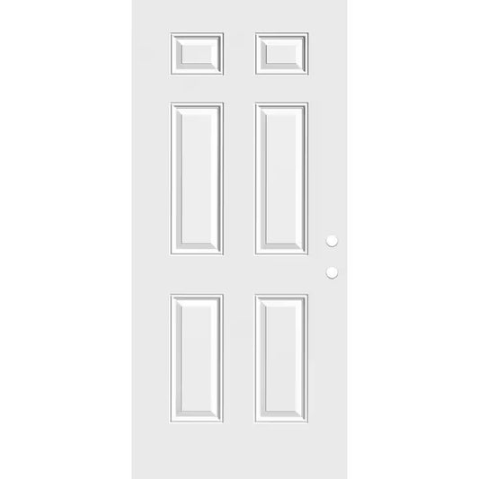 36 In. X 80 In. Premium 6-Panel Primed Steel Front Door Slab