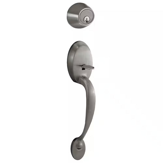 Satin Nickel Keyless Entry Deadbolt and Handleset Door Lock with Electronic Digital Keypad