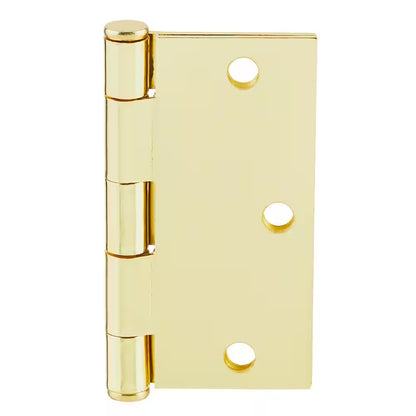 3-1/2 In. Square Radius Bright Brass Squeak-Free Door Hinge