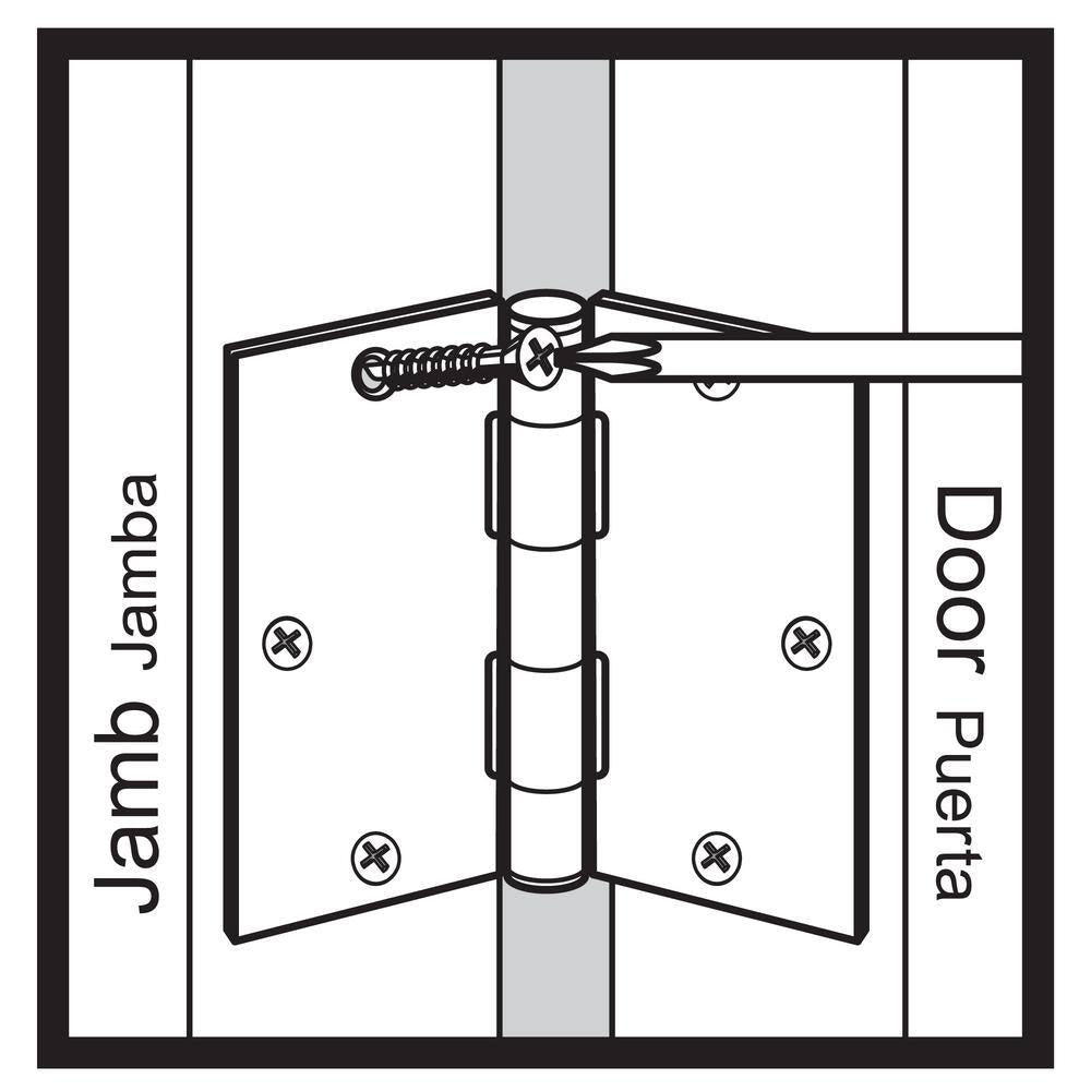 3-1/2 In. Square Radius White Squeak-Free Door Hinge