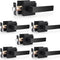 Matte Black Passage Door Levers Square Hall Closet Handles, Heavy Duty Interior Non-Locking Lever Sets, Reversible for Right & Left Side, 6 Pack